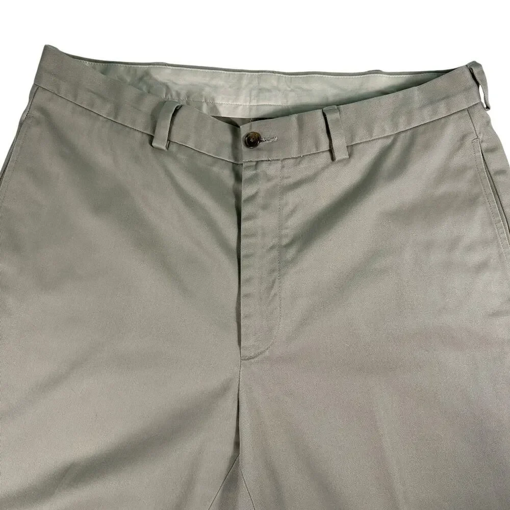 Brooks Brothers 346 Advantage Chino Clark Khaki Pants Slacks 34/32 100% Cotton‎